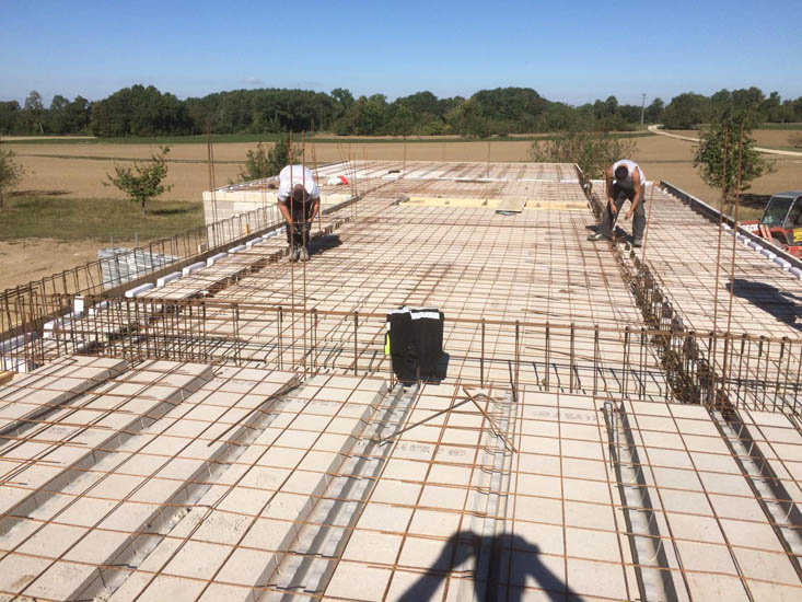 Pose de béton armé